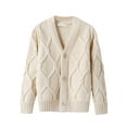 thumbnail image 1 of Little Boys Knitted Cardigan Sweater Toddler Solid Color V-Neck Button-up Pullover Sweatshirt, 2-12T, 1 of 6