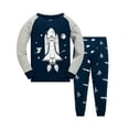 thumbnail image 1 of Little Boys Long Sleeve Rocket Pajamas for Boys 100% Cotton Toddler Space Rocket Sleepwear Clothes Set 7T/6459, 1 of 7