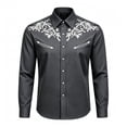 thumbnail image 1 of Little Boys Long Sleeve Shirt Cowboy Graphic Print Lapel Collar Western Cowboy Button Down Casual Summer Tops Basic Blouse Size 6-7T, 1 of 4