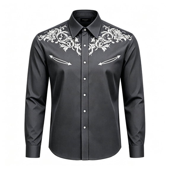 Little Boys Long Sleeve Shirt Cowboy Graphic Print Lapel Collar Western Cowboy Button Down Casual Summer Tops Basic Blouse Size 6-7T