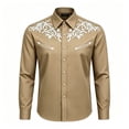 thumbnail image 1 of Little Boys Long Sleeve Shirt Cowboy Graphic Print Lapel Collar Western Cowboy Button Down Casual Summer Tops Basic Blouse Size 8-9T, 1 of 4