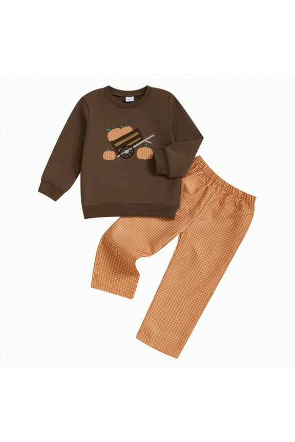 Little Boys Outfits Clothes Girl Spring Fall Graphic Long Sleeve Elastic Waist 2T 3T 4T 5T Everyday Outfit Set 2 PC