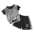thumbnail image 1 of Little Boys Outfits Quick Drying Sports Suit Basketball T Shirt + Shorts Set Tracksuit, 1 of 3