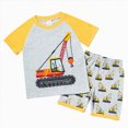 thumbnail image 1 of Little Boys Outfits Toddler Kids Boy Clothes Tractor Print Raglan T-Shirt and Shorts Set Cute Pattern Printed Outfits, 1 of 7