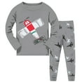 thumbnail image 1 of Little Boys Pajamas 4t Cartoon Dinosaur Cotton Long Sleeve Sets Crewneck Air Conditioning Clothes Classics Sleepwear for Kids and Boys Grey,5-6 Years, 1 of 5