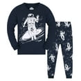 thumbnail image 1 of Toddler Boys Pajamas Outfits Print Cotton Long Sleeve Crewneck Tops Long Straight Pants 2 Piece Train Sleepwear Clothes Homewear Sets, 1 of 3