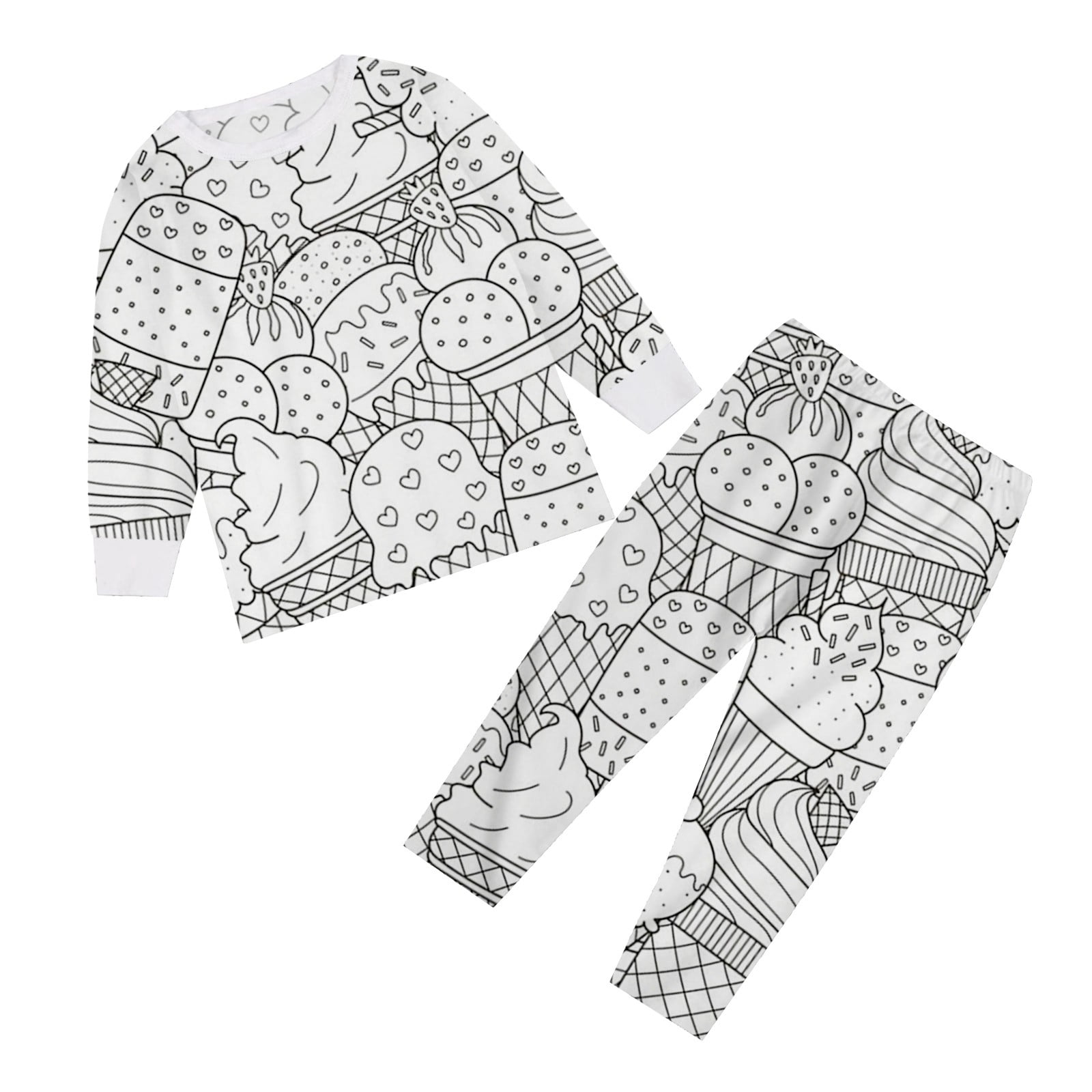 DIY Mal-Set Für Kinder - Bemalbare Pyjama Sets Mädchen Jungen 140