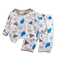 thumbnail image 1 of Little Boys Pajamas Set Cotton Cute Animal Graphic Sleepwear Thin Long Sleeve Tops and Pants 2 Piece Pj Sets Spring Summer Soft Loungewear Khaki 6-7 Years, 1 of 3