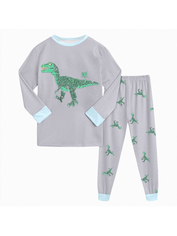 Little Boys Pajamas Sets Cotton Toddler Clothes Kids Pjs Sleepwear 6-12 Months 12-24 Months 2t 3t 4t 5t 6t 7t 8t 9t Children(Mint Green,4-5 Years)