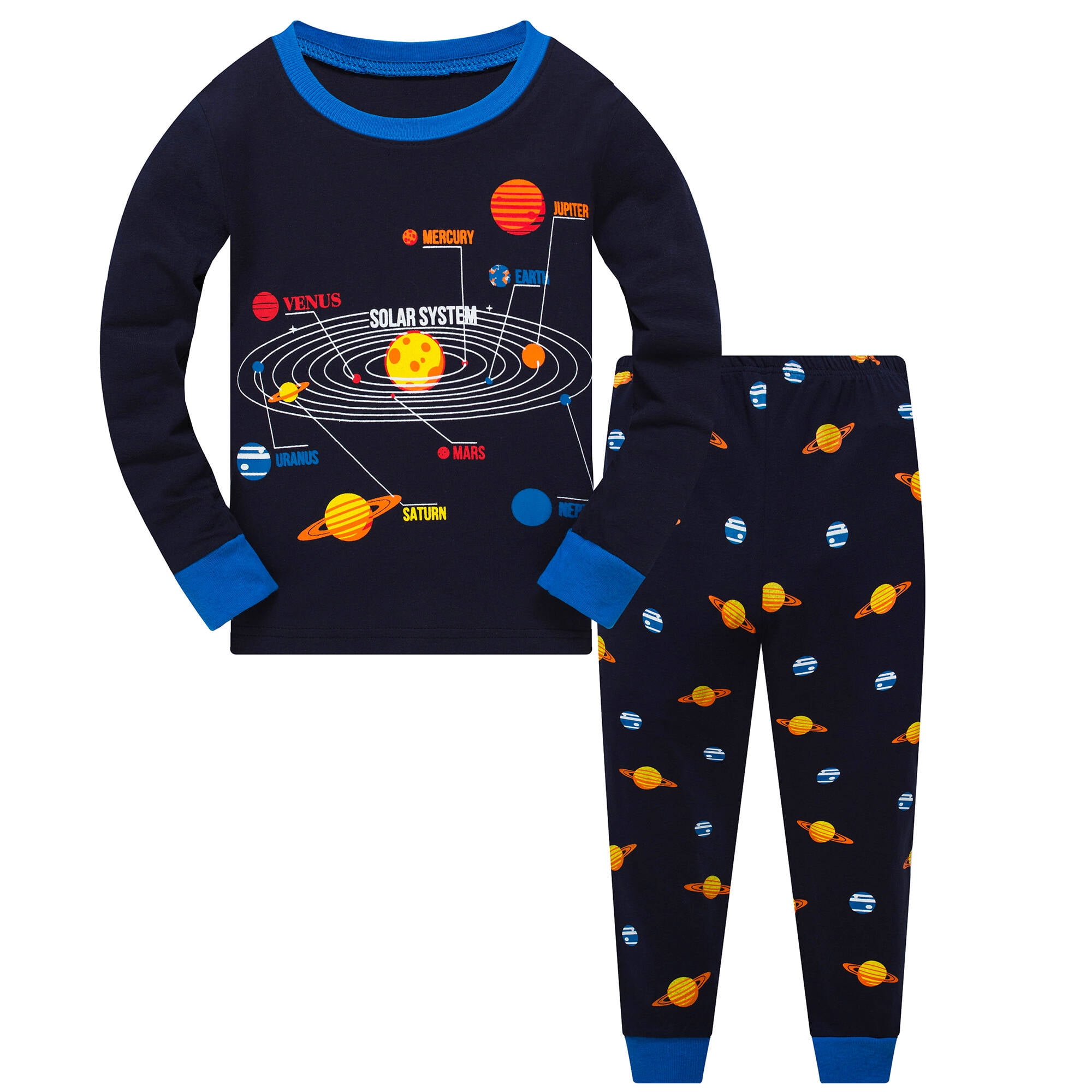 Little Boys Pajamas for Toddler Clothes Set Space Sleepwear Long Sleeve