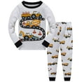 thumbnail image 1 of Little Boys Pajamas for Toddler Clothes Set Truck Sleepwear Long Sleeve 100% Cotton 2 Piece Kids Pjs(Truck-121 10T), 1 of 7