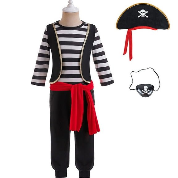 Little Boys Pirate Costume Set Halloween Pirate Cosplay Outfit