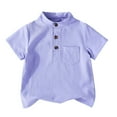 thumbnail image 1 of Little Boys' Polo Shirt Purple Collar Shirt Rugby Shirt Boy Short Sleeve Shirt Boys Polo Shirts Size 6-7 Years, 1 of 7