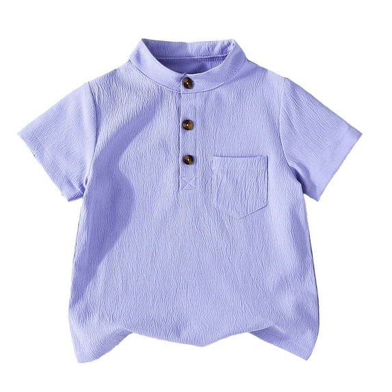 Little Boys' Polo Shirt Purple Collar Shirt Rugby Shirt Boy Short Sleeve Shirt Boys Polo Shirts Size 6-7 Years