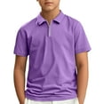 thumbnail image 1 of Little Boys Polo Shirt Purple Uniform Shirts for Boys Kids Collar Shirts Boys Boys Short Sleeve Polo Shirts Boys Clothes Size 5-6 Years, 1 of 4