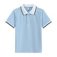 thumbnail image 1 of Little Boys Polo Shirt Sky Blue School Uniform Shirts Short Sleeve Polo Boys Tee Tops Clothes 5-6 Years, 1 of 3