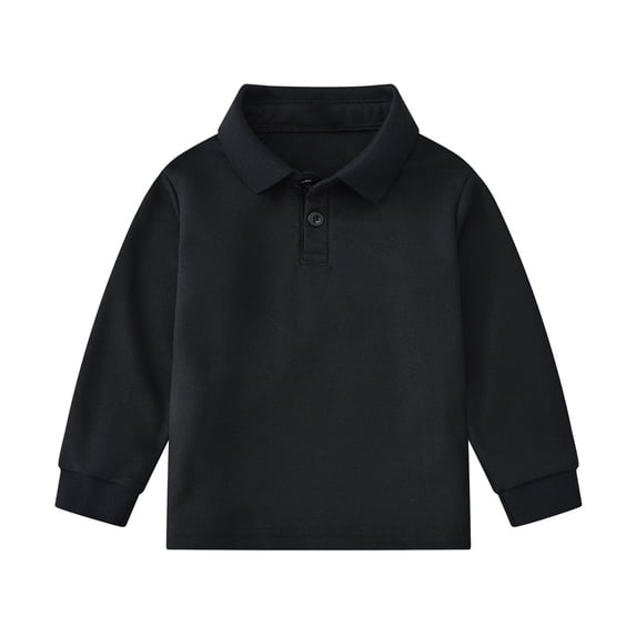 Little Boys Polo Shirt Solid Color Long Sleeve T Shirt Kids Unisex Undershirt Polos