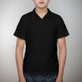 thumbnail image 1 of Little Boys' Polo Shirts Black School Uniform Shirts Casual Blouse Tops Pullover Short Sleeve Tops Boys Shirts Size 5-6 Years, 1 of 8