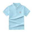 thumbnail image 1 of Little Boys' Polo Shirt Blue Shirt Boys Boys Button Down Shirt Short Sleeve Toddler Shirts Boys Shirts Size 5-6 Years, 1 of 2