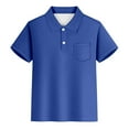 thumbnail image 1 of Little Boys Polo Shirts Dark Blue Polo Shirt Rugby Shirts Short Sleeve Tops Boys Shirts Size 5-6 Years, 1 of 4