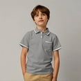 thumbnail image 1 of Little Boys Polo Shirts Dark Gray Shirt for Boys Tee Tops Clothes Short Sleeve Polo Shirts Boys Shirts Size 7-8 Years, 1 of 3