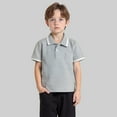 thumbnail image 1 of Little Boys' Polo Shirts Grey Polo Shirt Boys Boys Button Down Shirt Short Sleeve Polo Shirts Boys Shirts Size 4-5 Years, 1 of 3