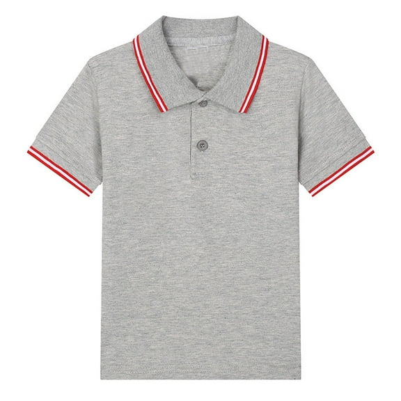 Little Boys Polo Shirt Grey Shirt for Boys Short Sleeve Tops Tee Tops Clothes 9-10 Years