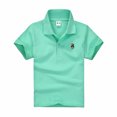 thumbnail image 1 of Little Boys' Polo Shirts Mint Green Tshirt Boys Short Sleeve Tops Kids Collar Shirts Boys 7-8 Years, 1 of 2