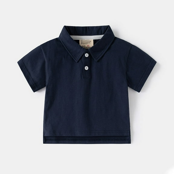 Little Boys Polo Shirts Navy Shirt Boys Tee Tops Clothes Short Sleeve Polo Boys Shirts for Boys 6-7 Years