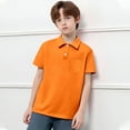 thumbnail image 1 of Little Boys Polo Shirts Orange Shirt for Boys Tee Tops Clothes Short Sleeve Polo Boys Clothes Size 7-8 Years, 1 of 3