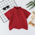 thumbnail image 1 of Little Boys Polo Shirts Red Shirt for Boys Button Up Shirt Boys Boy Short Sleeve Shirt Shirts for Boys 7-8 Years, 1 of 3