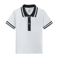 thumbnail image 1 of Little Boys' Polo Shirts White Shirt for Boys Boy Short Sleeve Shirt Summer Shirt 9-10 Years, 1 of 2