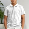 thumbnail image 1 of Little Boys Polo Shirts White Tshirt Boys Casual Blouse Tops Pullover Boys Short Sleeve Polo Shirts Boys Clothes Size 7-8 Years, 1 of 3