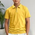 thumbnail image 1 of Little Boys' Polo Shirts Yellow Boys Uniform Shirts Rugby Button Down Shirt Short Sleeve Tops Boys Shirts Size 5-6 Years, 1 of 3