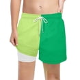 thumbnail image 1 of Little Boys Quick Dry Swim Shorts Soft Stretch Fabric Double Layer Compression Liner Casual Summer Bathing Trunks, 1 of 4