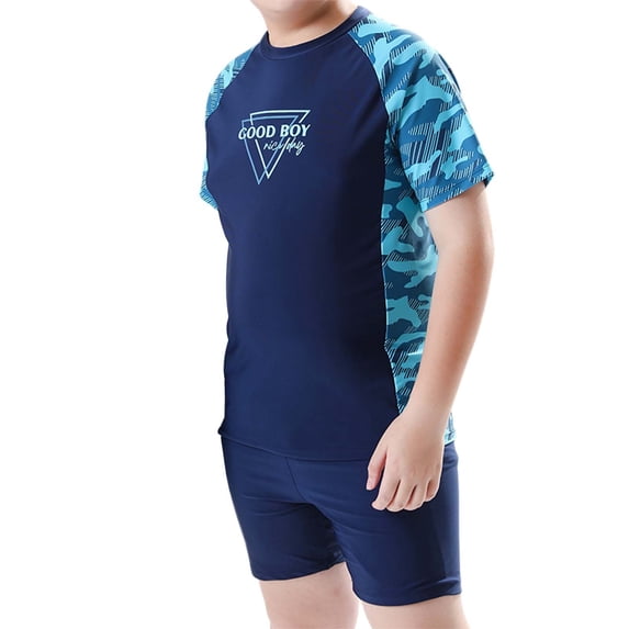 Little Boys Rash Guard Swimsuit with Swim Trunks Split Swimwear For Kids Plus Size For Teens Comfortable Swimming Suit For And Hot Springs Beach Pool Surfing Size 7-8T