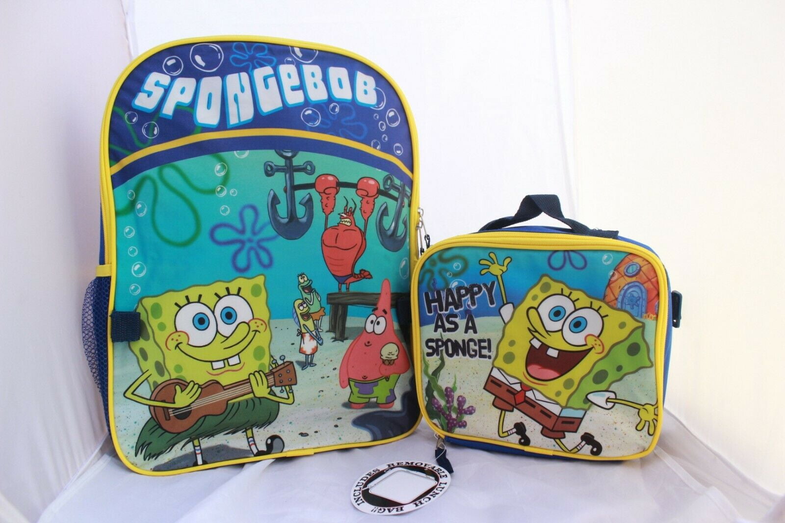 Little Boys School Large Backpack Lunch box Set Cartoon Book Bag Kids