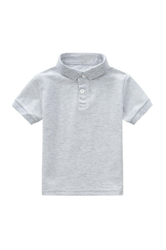 Little Boys Shirts Short Sleeve Classic Solid Shirt Tops Hawaii Beach Holiday Button-Up Polo Shirts School Uniform