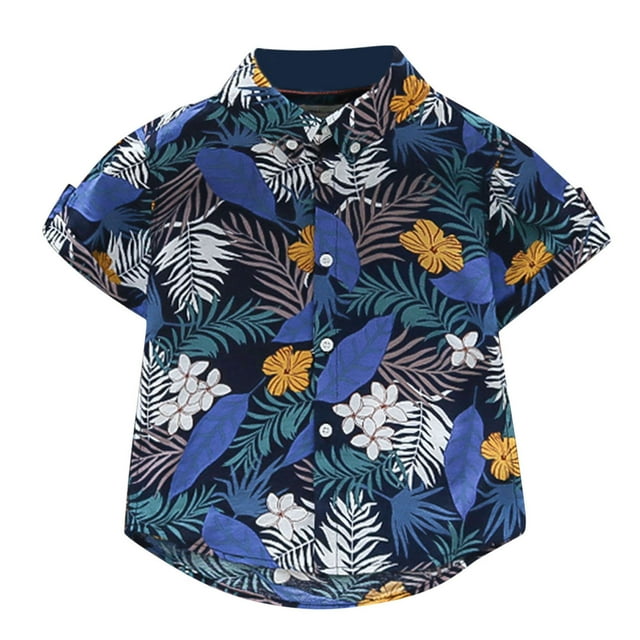 Little Boys Shirts & Tops Button Hawaiian Short TShirt Kids Floral