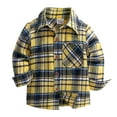 thumbnail image 1 of Little Boys Shirts & Tops Kids Toddler Flannel Shirt Jacket Plaid Long Sleeve Lapel Button Down Shacket Baby Boys Girls Fall Shirt Top Coat Outwear, 1 of 9