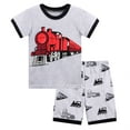 thumbnail image 1 of Little Boys Short Pajamas Toddler Train 100% Cotton Sleepwear Kids 2 Piece PJS Summer Clothes Shirts 5T, 1 of 7