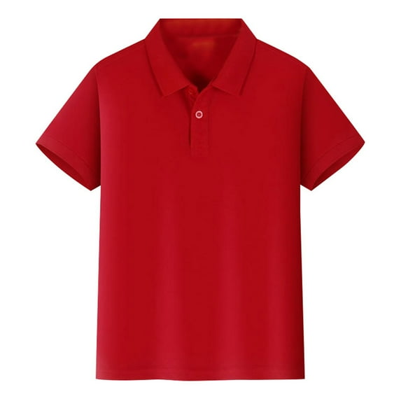 Little Boys Short-Sleeved Summer Children's Polo Shirt TRed,7-8T