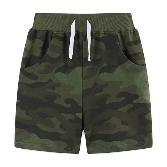 Little Boys Shorts Kids Camo Shorts Printed Beach Bottoms Casual Sports Pants Lightweight Holiday Outdoor Wear Army Green 6T-7T