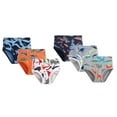 thumbnail image 1 of Little Boys Soft Cotton Briefs Dinosaur Shark Truck Space Print Toddler Kids Baby Underwear 6-Pack 2-10T, 1 of 9
