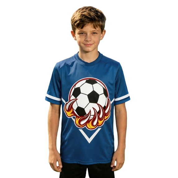 Little Boys' Sports Short Sleeve Graphic T-Shirts Fun Football Printed Crew Neck T-Shirt Size 8-9T