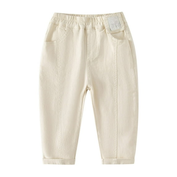 Little Boys Stretch Denim Pants Kids Casual Loose Fit Jeans With Elastic Waist Clothes Size 7-8T