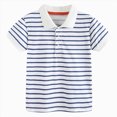 thumbnail image 1 of Little Boys Striped Short Sleeve T-Shirt,2T 3T 4T 5T,Soft Crewneck Casual Summer Tee for Kids Little Boys T-Shirts Little Kids Boys Gibobby,Blue,Size 6-7T, 1 of 9