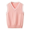 thumbnail image 1 of Little Boys Sweater Vest Lightweight Knit Cardigan Kids Casual Wear Fall Winter Layering Clothing Pink Size 6-7T, 1 of 4