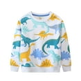 thumbnail image 1 of Little Boys Sweatshirts Kids Long Sleeve Crewneck Pullover Cartoon Print Shirts Clothes Light Blue Size 7-8T, 1 of 3