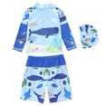 thumbnail image 1 of Little Boys Swimwear Long Sleeve Rash Guard Swim Trunks Upf 50 Sun Clothes, 1 of 4